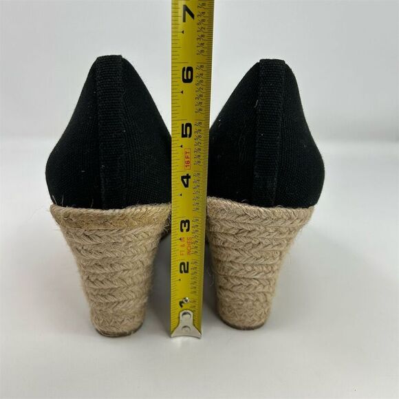 J.Crew Women's Espadrille Wedge Heels Size 12 Black Canvas Casual Comfort - Picture 8 of 12